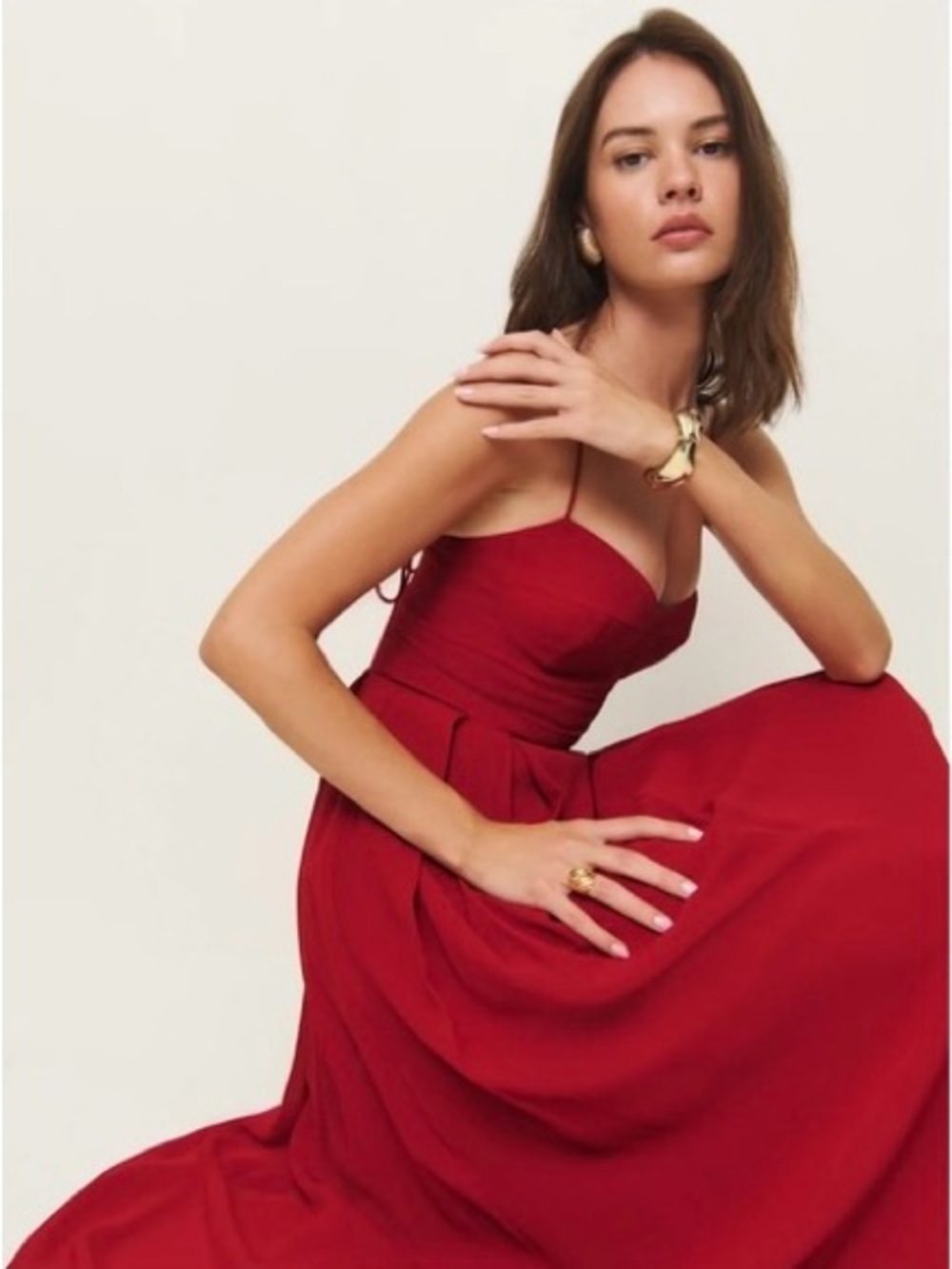 Reformation Jaelyn Red Midi Dress - size 12 - Worn Once! - Picture 6 of 12